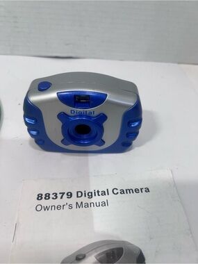 Blue and Silver Digital Point-and-Shoot Camera
